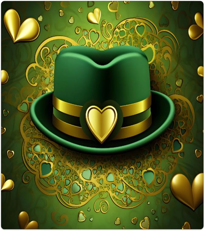 St. Patrick's Day Hat Heart Dishwasher Magnet Cover, Reusable Refrigerator Panel Stickers Microwave Front Door Covers Magnets for Kitchen Home Appliances Holiday Party Decorations 23 X 26 in
