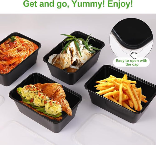 10Pack 28oz Meal Prep Containers Disposable Food Storage Containers with Lids, 1-Compartment Reusable Food Storage Plastic Stackable To Go Boxes Microwave, Freezer, Dishwasher Safe