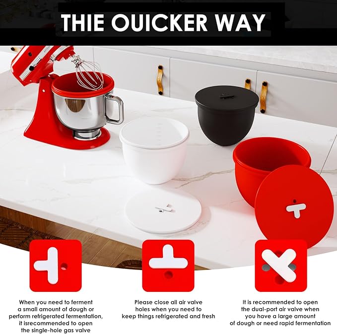Silicone Bowl Liners for 5 Qt Kitchen Mixers, Silicone Liners for Kitchen Tilt-Head 5 Qt Mixers, Mixer Attachments and Accessories, Thickened Replacement Mixers Bowls (MIX-3pcs,5 Qt)