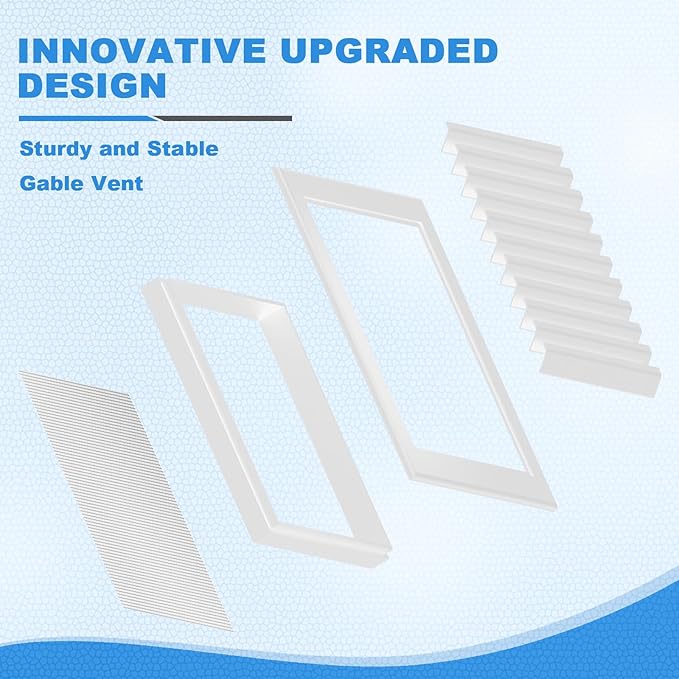 2-Pack Paintable Gable Vents - 12" x 18" Aluminum with Screen, Maximize Ventilation in Attics and Sheds, Vent Opening: 10" x 16"