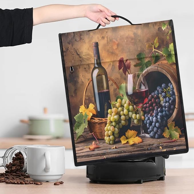 Kitchen Aid Mixer Cover Grapes Wine Fruit Stand Mixer Cover Compatible with 6-8 Quarts Stand Mixers, Dust Covers with Zipper Pocket Foldable Washable Kitchen Aid Organizer Bag