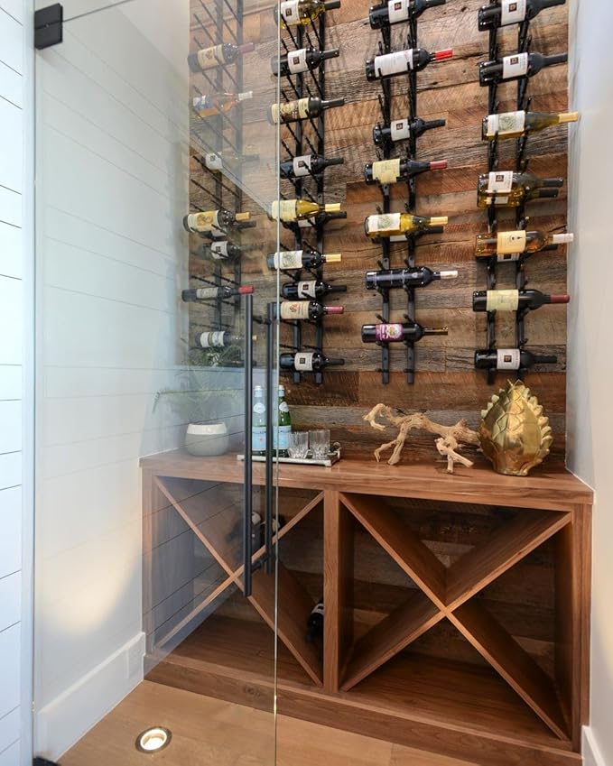 Ultra Wine Racks Wall Mounted Label-Out Wine Racks (4 Foot 3 Deep, Matte Black, 36 Wine Bottles) - Modern Metal Wine Storage, for Home Bar, Kitchen, Dining Rooms, & Wine Cellars