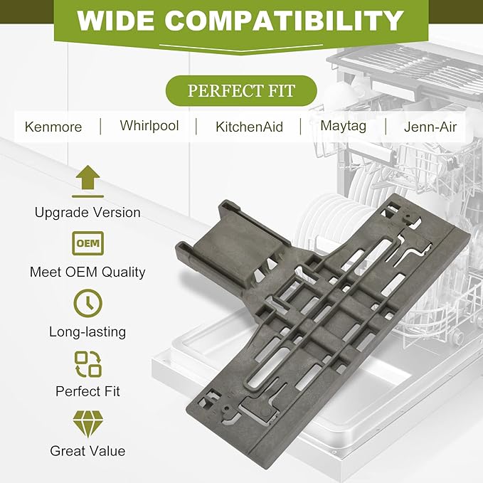UPGRADED WPW10546503 W10546503 Dishwasher Top Rack Adjuster Parts with W10195840 & W10195839 & W10250160 Upper Parts Replacement for KitchenAid Kenmore Maytag Whirlpool Dishwasher Parts (8 Packs)