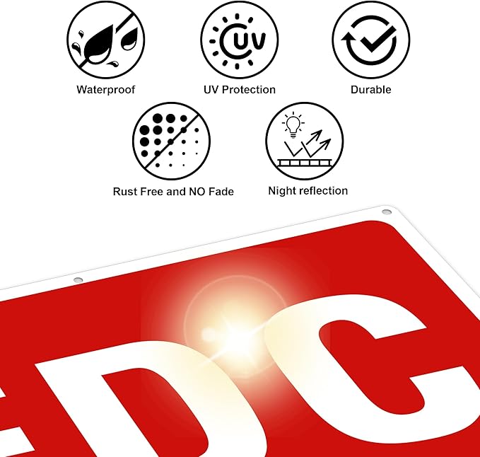 FDC Sign, 2 Pack FDC Sign Outdoor Aluminum Metal Sign, FDC Signs for Fire Department Connection, UV Protected Weather Resistant and Easy to Install (Size: 12x6 inches)