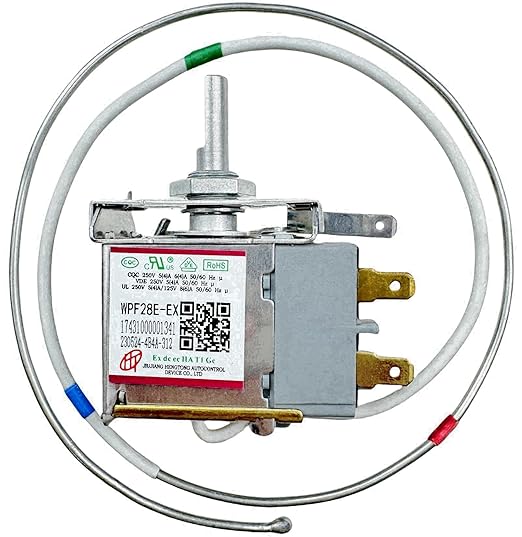 WPF28E-EX / 17431000001341 Temperature Control Thermostat, Refrigerator Thermostat, fit for Midea, Arctic King, Insignia Vissani Chest Freezer Replace WPFE28L-L, Temperature Control Thermostat