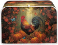 UNICEU Fall Toaster Cover 4 Slience Rooster Pumpkin Butterfly Print Fingerprint Protection for Bread Maker Kitchen Small Appliance Protection Home Decor