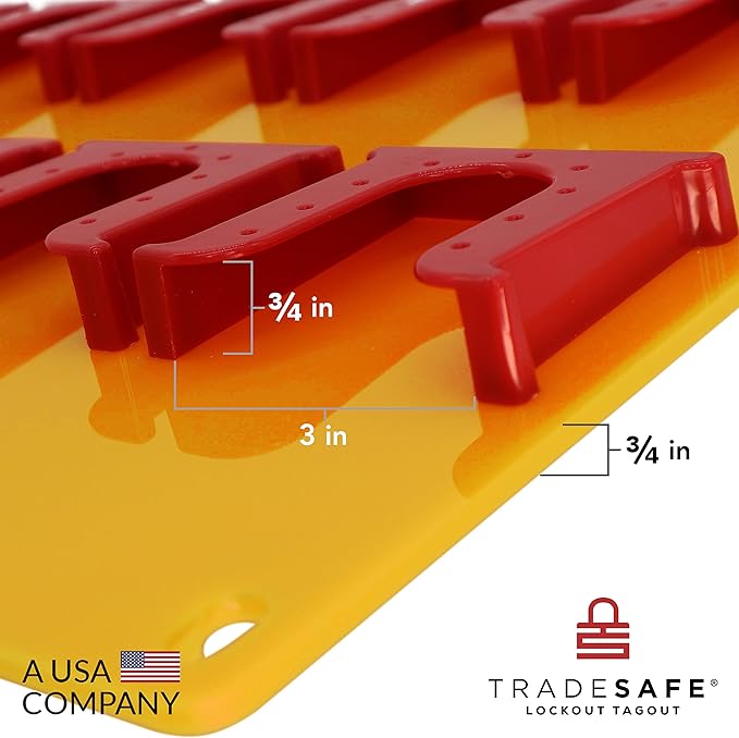 TRADESAFE Lockout Tagout Tags Station, Wall-Mountable Loto Tags Board, 10 Impact-Resistant Holders, Acrylic Lockout Tagout Board for Equipment Lock Out Tags