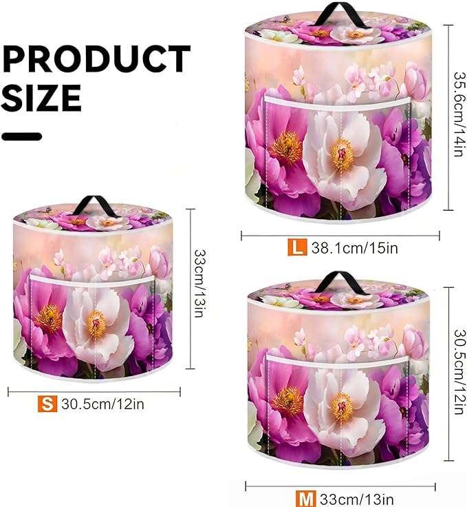 Rice Cooker Cover, Dust Cover for Kitchen Appliances with Handle and Storage Pocket, Easy to Clean Kitchen Decor Gift, Fits 3-6-8 Quart Instant Pot, Slow Cooker and Air Fryer