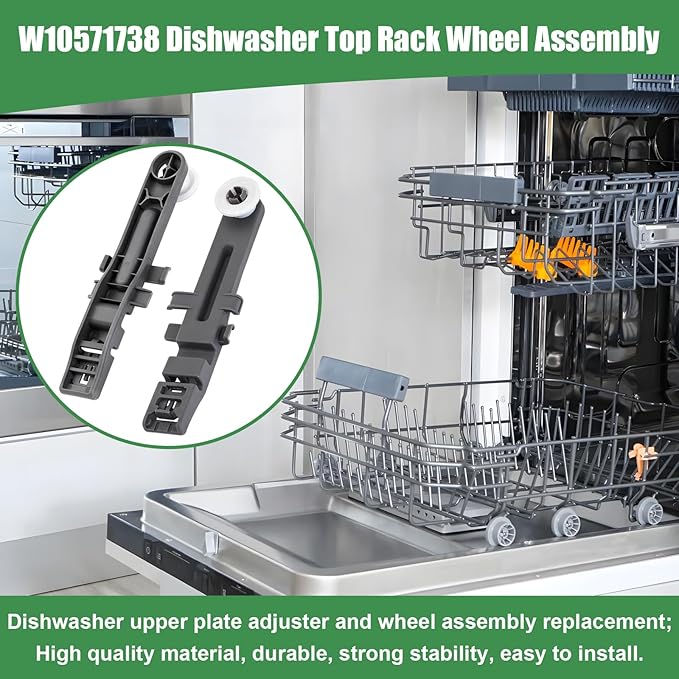 W10571738 Dishwasher Rack Wheels for Whirlpool Maytag Dishwasher Parts PS11756470, WPW10571738,AP6023130(1 PCS)