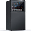 2.6 Cu.Ft Mini Fridge with Freezer, Compact Refrigerator with Upper Glass Door, Reversible Door & Adjustable Thermostat for Bedroom, Dorm, Office