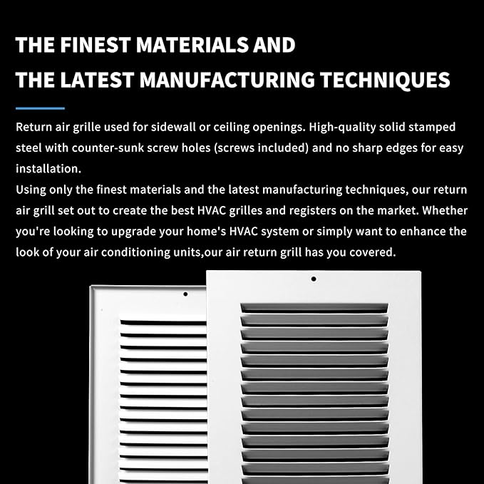 24x12 Return Air Grille(Duct Opening Size),Air Return Vent Cover,Flat Vent Cover,Rejillas De Aire Acondicionado para Casa,Return Air Grilles,Outer Dimensions:25.75"Wx13.75"H(24"Wx12"H, Duct Opening)