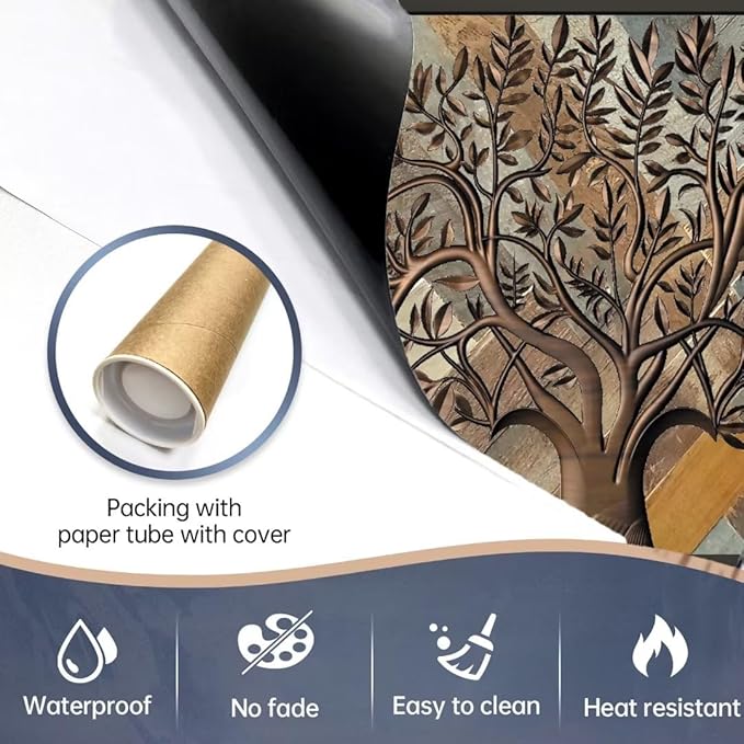 Stainless Steel Tree of Life Dishwasher Magnet Cover for Front, Wooden Door Magnetic Refrigerator Cover Skin Decor, Birds Dishwasher Panel Decal, Magnetic 23" x 17"