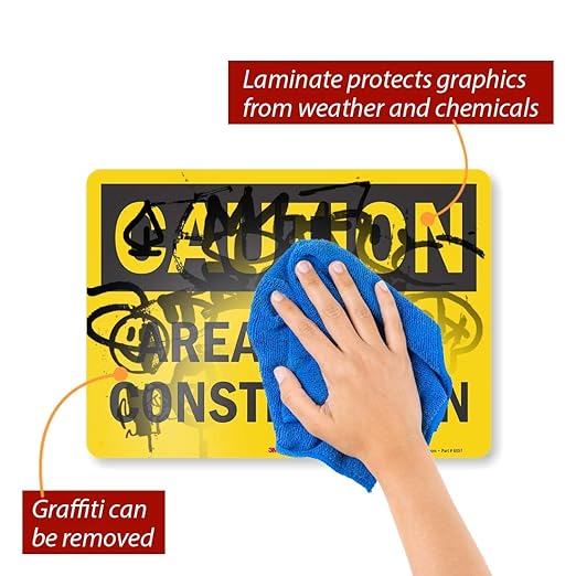 SmartSign "Caution - Area Under Construction" Label | 10" x 14" 3M Engineer Grade Reflective