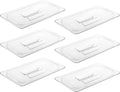 CURTA 6 Pack Food Pan Lids, 1/3 Size NSF Polycarbonate Cover with Handle, Plastic Clear