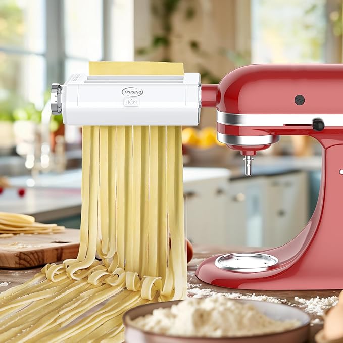 Pasta Attachment for KitchenAid Stand Mixer, 3-1 Pasta Maker Kitchenaid Attachment, Included Pasta Sheet Roller, Spaghetti Cutter, Fettuccine Cutter, Pasta Maker Machine by TPGSING
