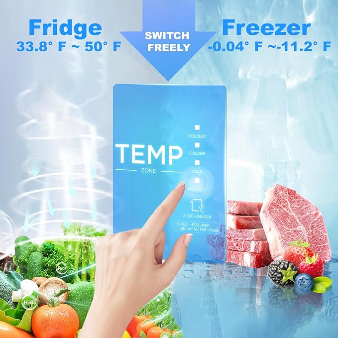 SMETA Freezer Upright Convertible Refrigerator 21 Cu. Ft, Frost Free Stand Up Freezers, Garage Ready, Energy Saving Freezerless Refrigerator Full Size All Refrigerator for Kitchen, Home, Office