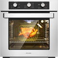 Thermomate 24" Gas Wall Oven, ETL Certified, 2.12 Cu.ft. Natural Gas with Bake Broil Rotisserie Functions, Timer and Convection Fan, 120V Cord Plug, Stainless Steel