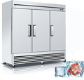 81"Commercial Freezer, 72 Cu.Ft Triple-Door Stainless Steel Reach-In Freezer, -8~0℉, Air Cooling, 9 Shelves, R290