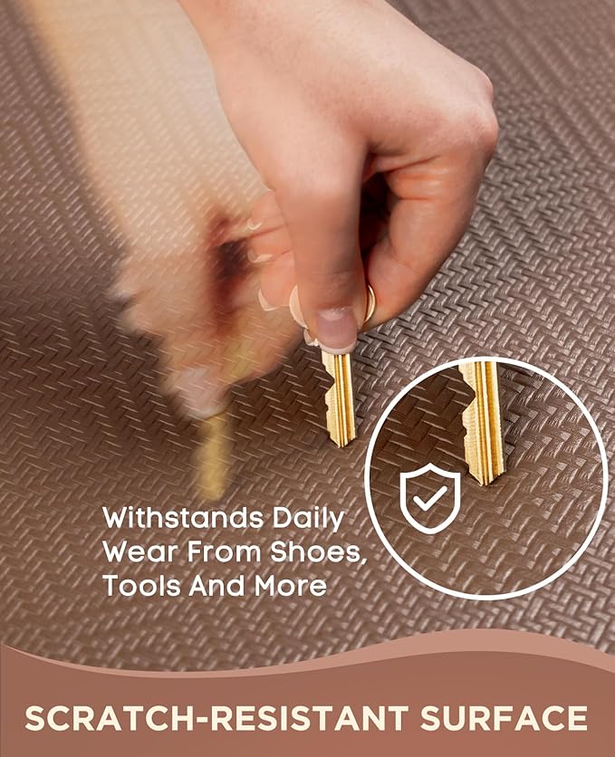 Ophanie Kitchen mats for Floor, 3/4 inch Thick, Kitchen Rugs, 20x39 Anti Fatigue Standing Cushioned Mat, Waterproof,Comfort Ergonomic mat for Office, Home, Sink, Brown Non-Slip Bottom