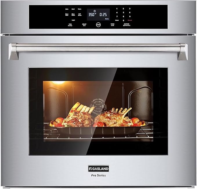 GASLAND 30 inch Electric Wall Oven,Gasland Built-in 8 Cooking Function Single Ovens with Self-cleaning Convection Fan Touch Control,Stainless Steel