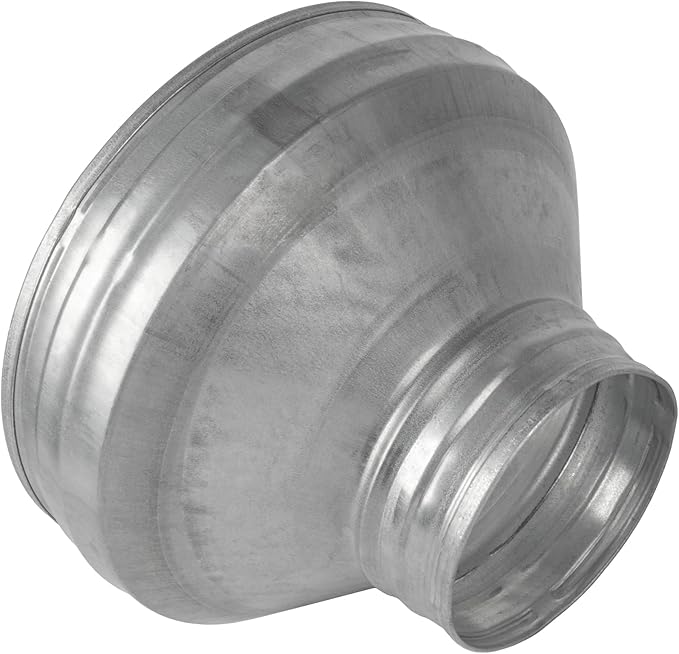 8" to 4" Inch Round Duct Reducer - Male Fit Galvanized Steel Pipe Increaser - Coupling for Round Duct Ventilation Systems - Heating & Cooling, HVAC