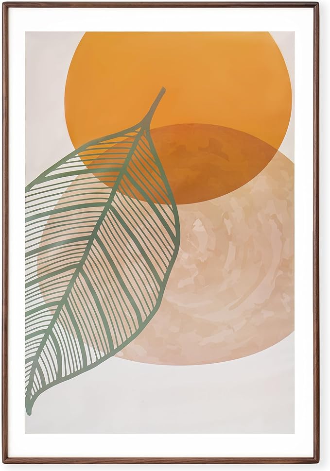 Axeman 27x40 Inch Walnut Frame - Rounded Corner 27 x 40 Poster Frame Matted to 24x36 - Natural Walnut Wood Picture Frame with Tempered Glass for Wall Mount Display