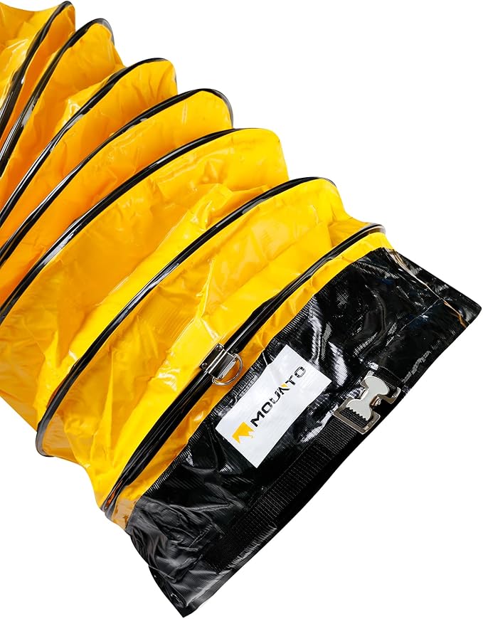 MOUNTO 25FT PVC Flexible Duct Hosing for Exhaust Fan (16inch w/o Bag)