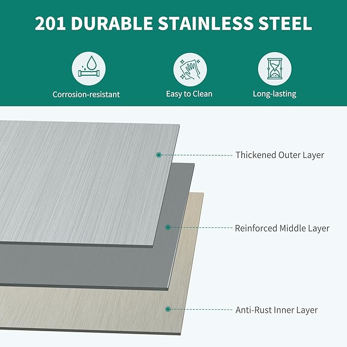 YITAHOME NSF Stainless Steel Table, 30" X 24" Work Table, 2 Shelves Metal Prep Worktable for Home Kitchen Restaurant Garage Warehouse Outdoor