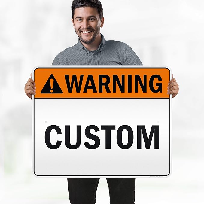 Custom warning Sign, Ansi Sign, Osha Compliant, 24x30 Inches, 3M EGP Reflective, Rust Free .080 Aluminum, Fade Resistant, Made in USA by My Sign Center