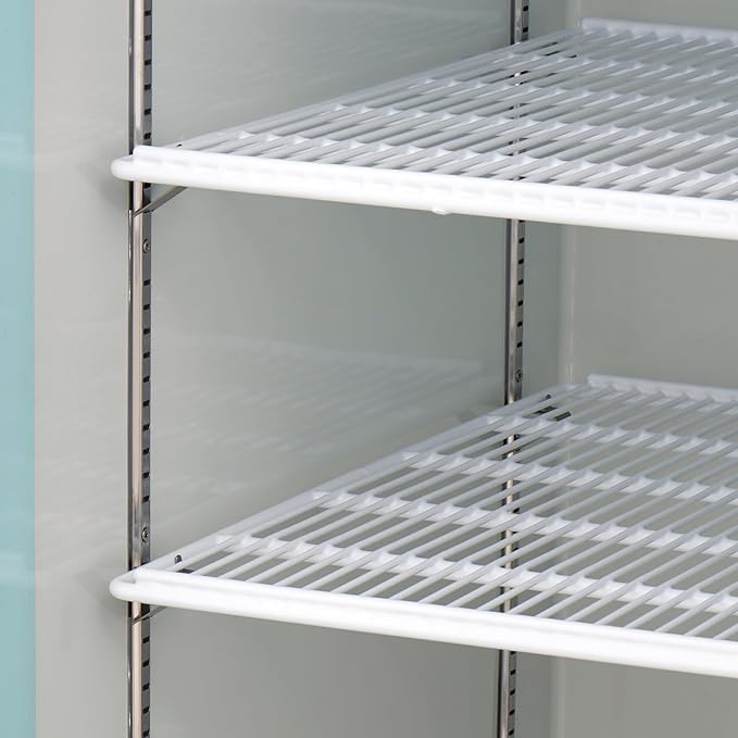 Kratos Commercial One Door Merchandising Refrigerator, Swing Glass Door White Mobile Display Refrigerator for Markets and C Stores, 28" Wide, LED Lighting, 115V(32M-13A)
