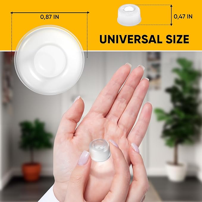 Vellax 16 Clear Silicone Door Bumpers – Self-Adhesive Wall Protectors for Door Knobs, Handles & Headboards – Quiet Rubber Pads for Impact Protection