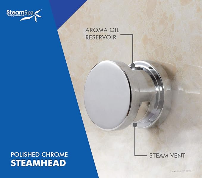 STEAMSPA 12kW Steam Sauna Generator Sentry Series 240V Steam Generator with Touch Screen, Steamhead, Built-in Steam Shower Auto Drain, ACU Quickstart Steam Bath Generator (Chrome)