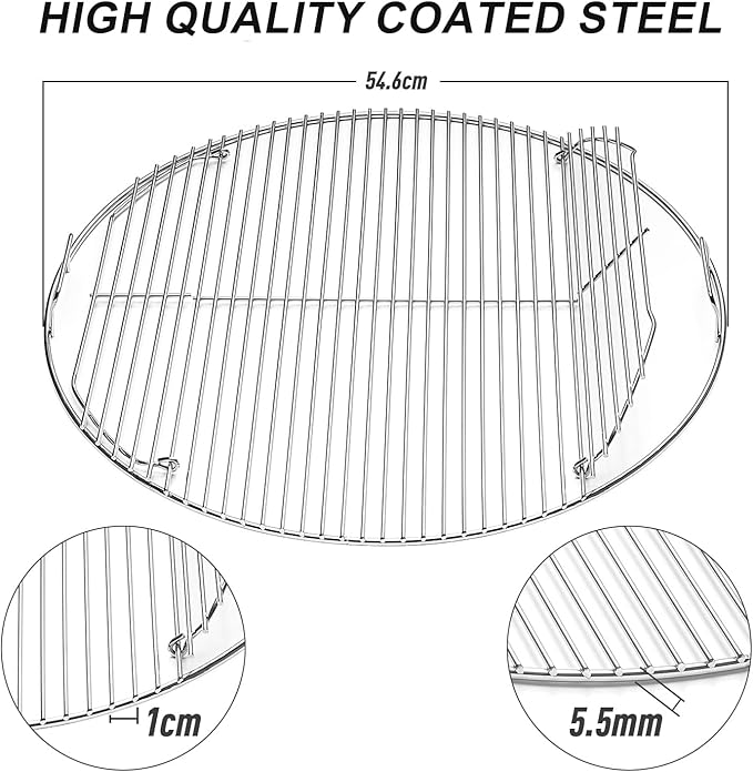 22" Cooking Grate Hinged for Weber, 7436 Charcoal Grill Grate Round Hinged, Replacement Part for Weber One-Touch, Performer and Bar-B-Kettle Series, Grill Grate BBQ for Weber Series
