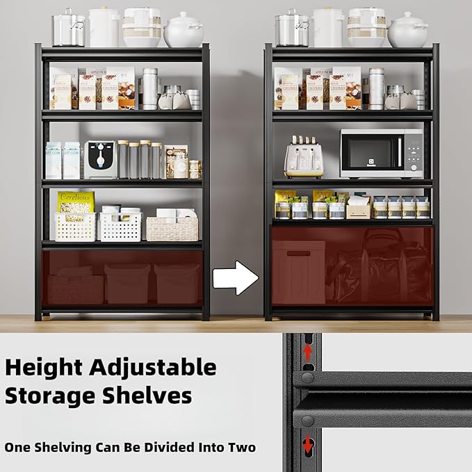 6T 62" W x 24" D x 84" H Garage Shelving Heavy Duty Metal Shelving 4200LBS Storage Shelves Adjustable Metal Shelves for Storage Industrial Garage Shelves for Warehouse Basement