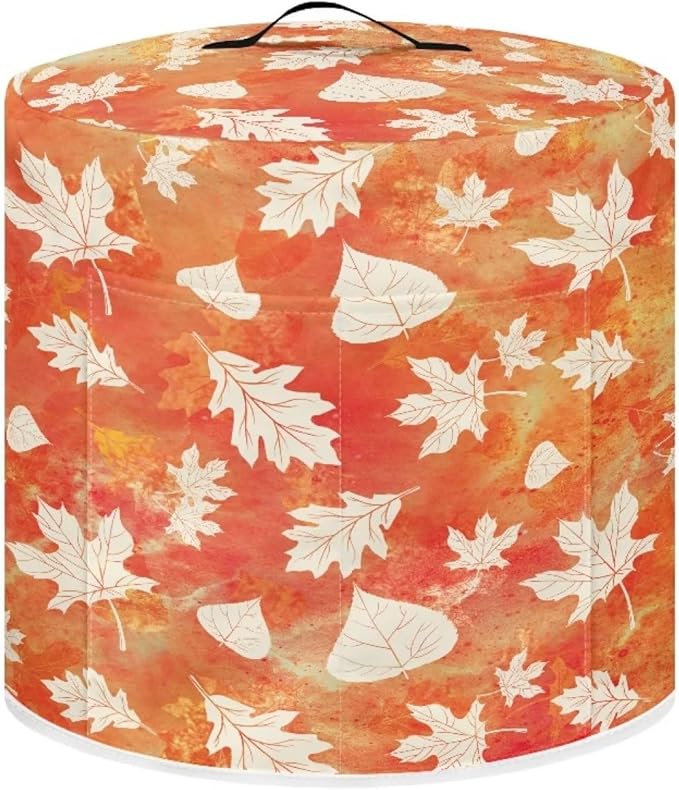 Insulated Pressure Cooker Appliance Cover, Also Fit for Rice Cooker, Air Fryer and Crock Pot, 3 Quart Dust Cover with Pocket for Spoon/Cooking Utensils/Recipes, Washable, Maple Leaf Tie Dye