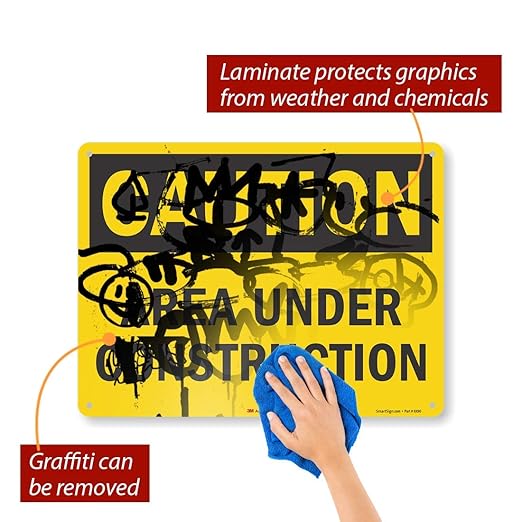 SmartSign "Caution - Area Under Construction" Sign | 18" x 24" 3M High Intensity Grade Reflective Aluminum