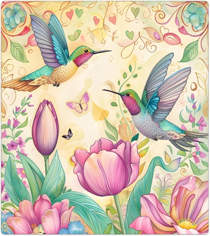 Hummingbird Butterfly Flower Dishwasher Magnet Cover, Reusable Refrigerator Panel Stickers Microwave Front Door Covers Magnets for Kitchen Home Appliances Holiday Party Decorations 23 X 26 in