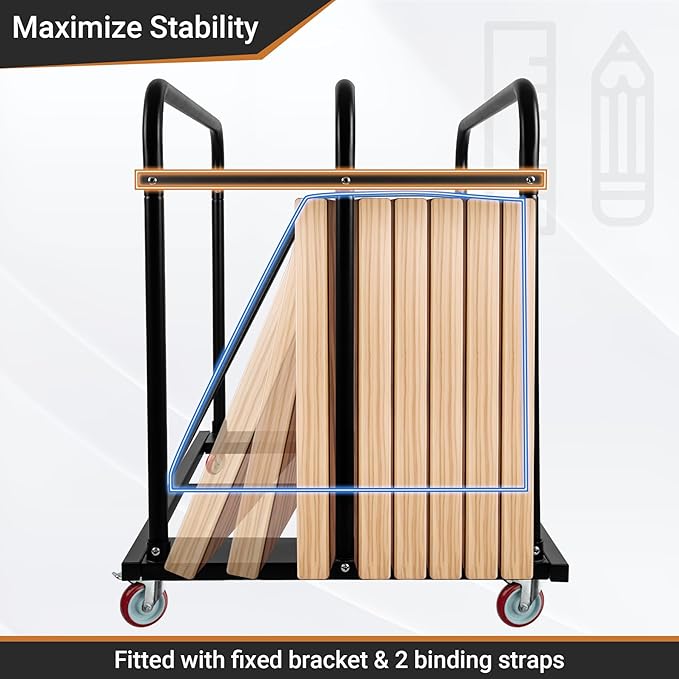Steel Panel Truck, Drywall Cart w/ 5” PU Swivel Wheels, Heavy-Duty Panel Dolly Cart w/ 1800 LBS Capacity, for Handling Wall Panel/Lumber/Folding Table/Sheetrock， 45.6" L x 29" W x 39" H