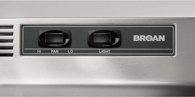 Broan-NuTone 413004 Non-Ducted Ductless Range Hood with Lights Exhaust Fan for Under Cabinet, 30-Inch, Stainless Steel