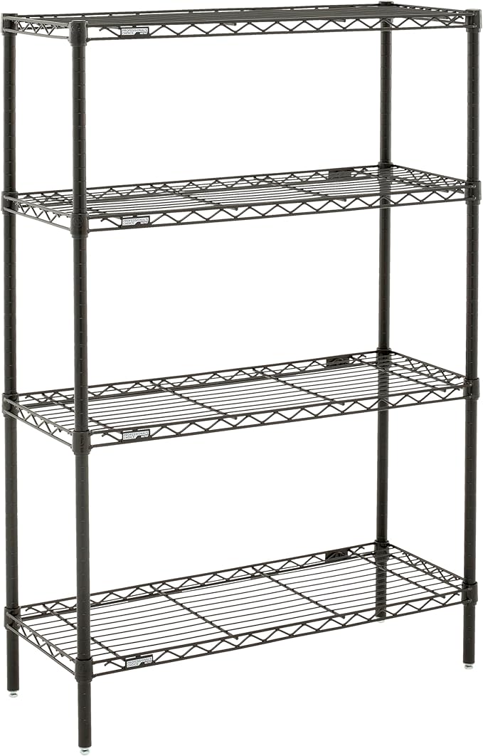 Metro Professional's Choice Commercial-Grade NSF Shelving Unit - Multipurpose Adjustable Wire Shelf for Home, Garage, Kitchen and More - 4 Shelves, 14" W x 36" L x 54" H - Black