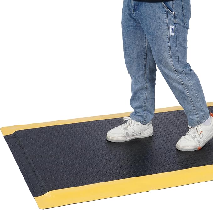 Anti Fatigue Mats Industrial 2' x 6' 15/16" Thick Ergonomic Standing Mat Commercial Kitchen Mat Heavy Duty Diamond Plate Cushioned Shop Floor Mats Helps Relieve Back and Leg Soreness