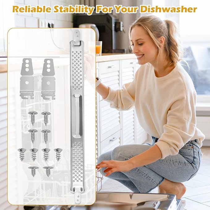 IWIWE W10426979 18" Compact Dishwasher Mounting Bracket Kit Fit for Whirlpool, KitchenAid and Maytag Compact 18 Inch Dishwasher for Granite and Quartz Countertops (W10426979 (18") – for Slim Compact)