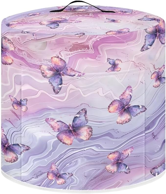 TODIYADDU Marble Pressure Cooker Cover with Pocket Butterfly Air Fryer Cover Dust Cover Insulated Kitchen Appliance Cover Protector for Pressure Cooker Instant Pots Accessories Presents