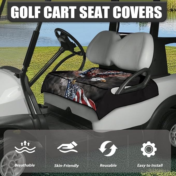 Golf Cart Seat Cover Cushion Designed for All Weather Outdoor Use, Featuring Waterproof Layer and Non-Slip Backing