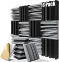 18 Pack Sound Proof Foam Panels for Walls, 12" x 12" x 2" Self-Adhesive Acoustic Panels, High-Density Soundproof Wall Panels for Studio Home and Ceilings (Black+gray)