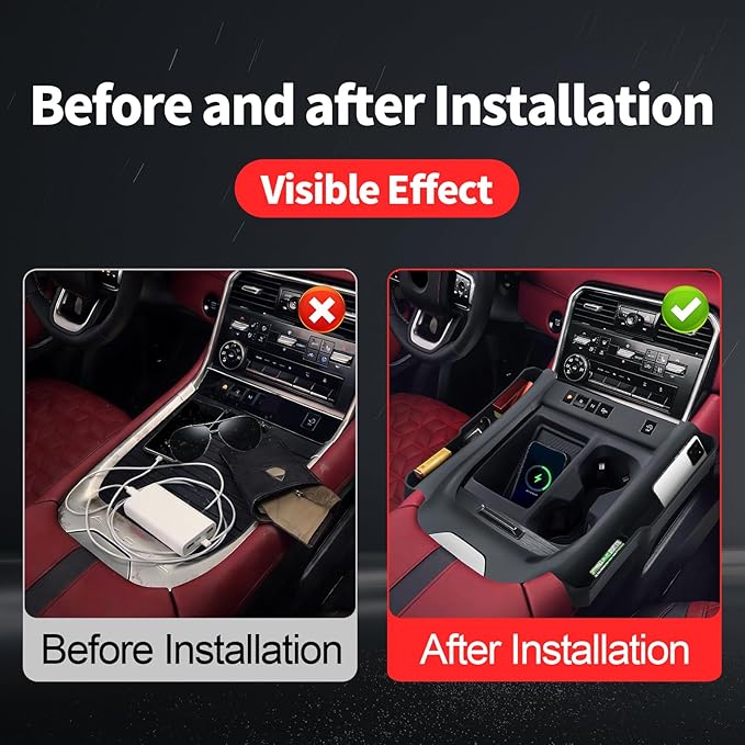Central Control Silicone Storage Box for 2024-2026 Nissan Patrol Y63 Xe Se Titanium Se Platinum City Central Control Panel Tray Organizing Box Interior Modification Accessories (Chassis-Free Lifting)