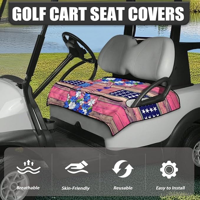 Golf Cart Seat Cover Cushion Designed to Reduce Moisture and Heat, Featuring Breathable Fabric and Waterproof Layer