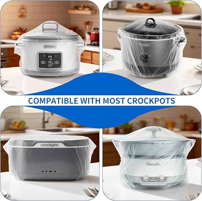 Dust Cover Compatible with Crockpot Cover - Oval Disposable Thickened Plastic Cover Compatible With Crockpot Cover Accessories,50 PCS