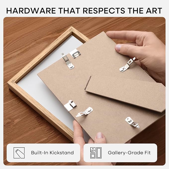 Homeforia 9x12 Picture Frame Wood, High End Natural Oak 9 x 12 Light Wooden Frames with Mat 7 by 10 Photo, 9by12 Frame Matted to 7x10 Print, Wall or Tabletop Frames, Tempered Glass, Wall Kit, Set of 1