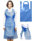ABC PACK & SUPPLY Blue Plastic Disposable Aprons Adults for Painting, 28 x 46 Inches. Pack of 500 Disposable Plastic Aprons, 1.5 Mil. Unisex Waterproof Polyethylene Painting Apron for Food Industry
